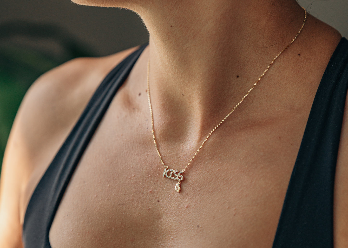 The "Kiss Me" Pavé Necklace