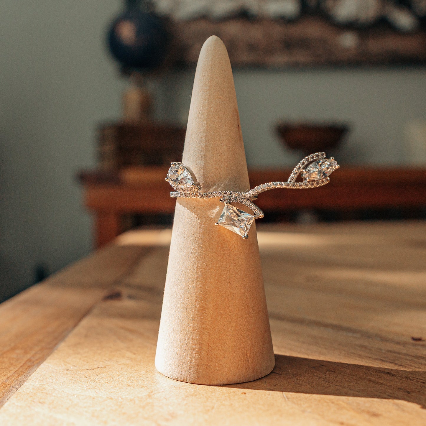 The Crystal Vine Wrap Ring