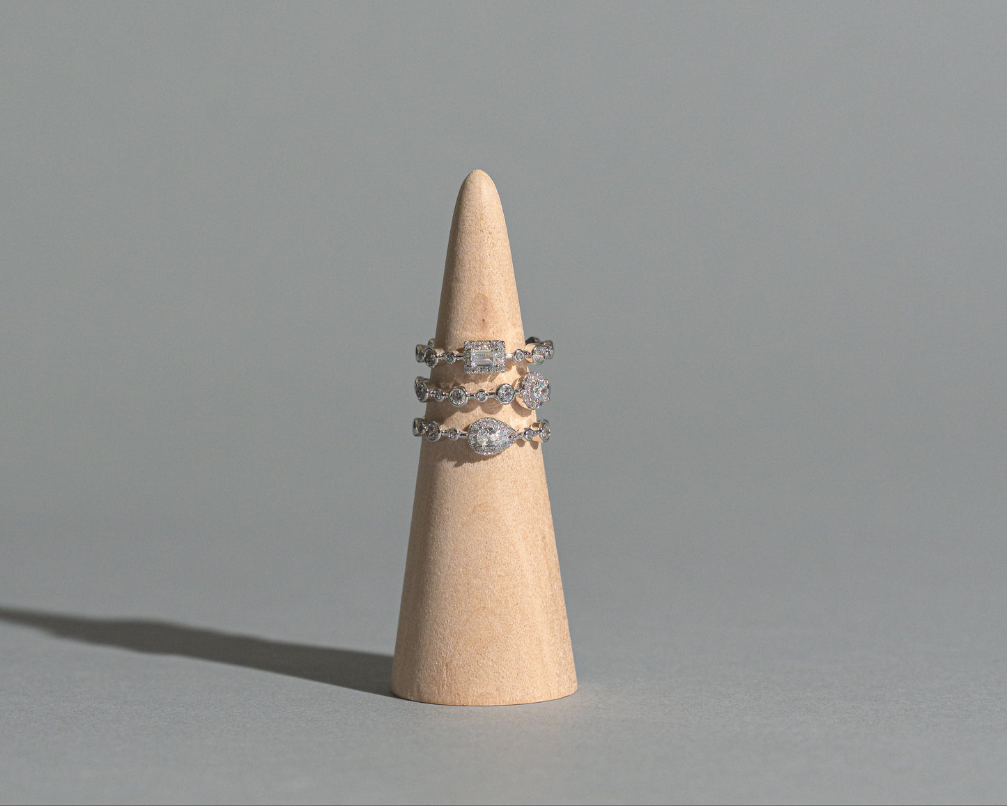 The Lumina Stack: Crystal Baguette & Round Ring Set